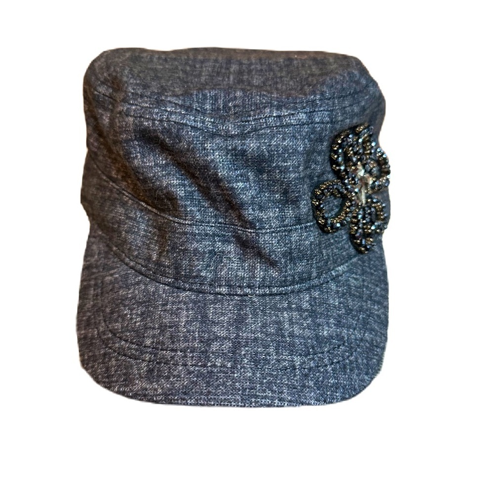 Cadet Flower Embellished Cap Beaded Military Hat - Picture 5 of 9